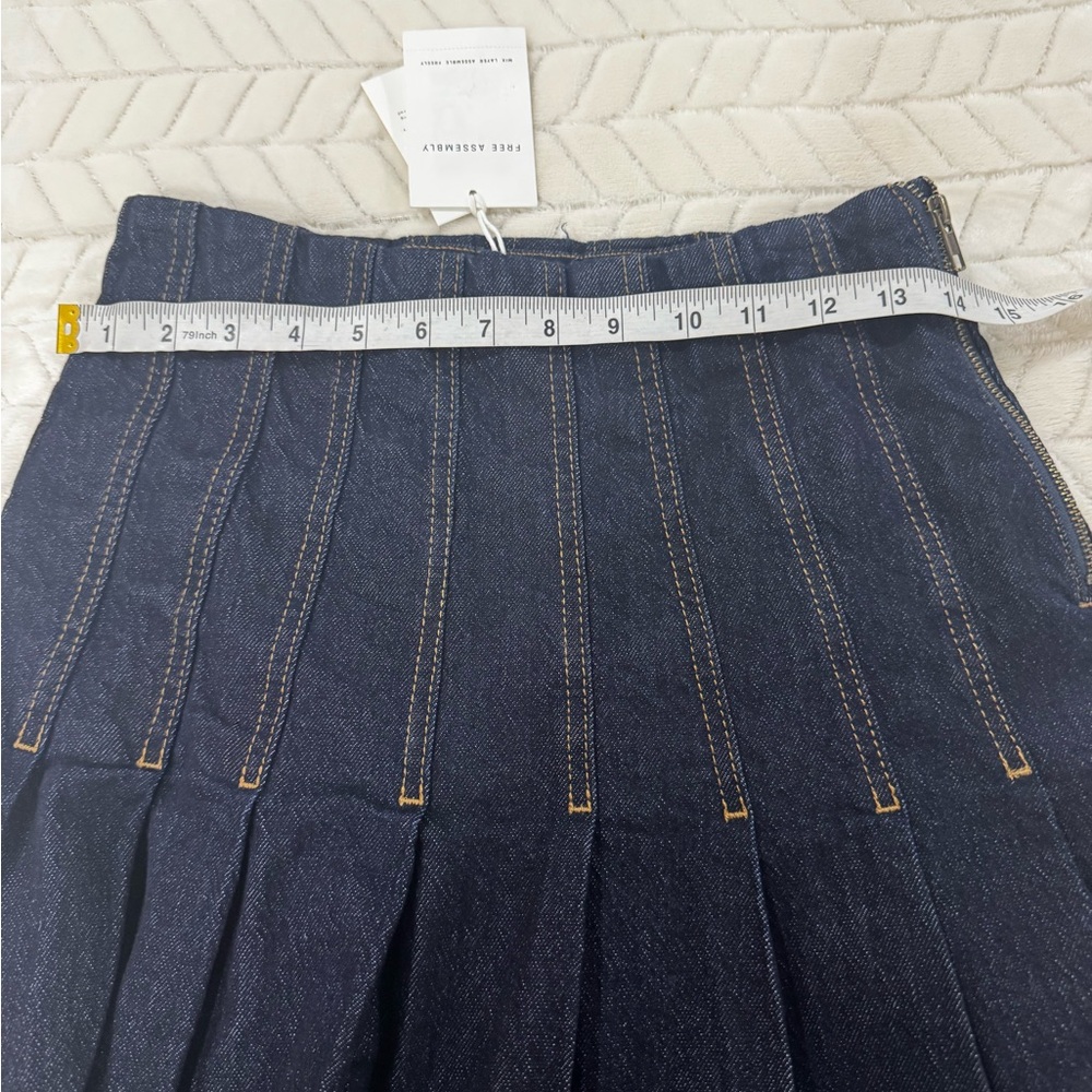 Free Assembly Dark Wash Denim Midi Skirt - Picture 5 of 7